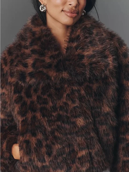 Anthropologie NVLT Faux Fur Crop Jacket - Picture 4 of 9